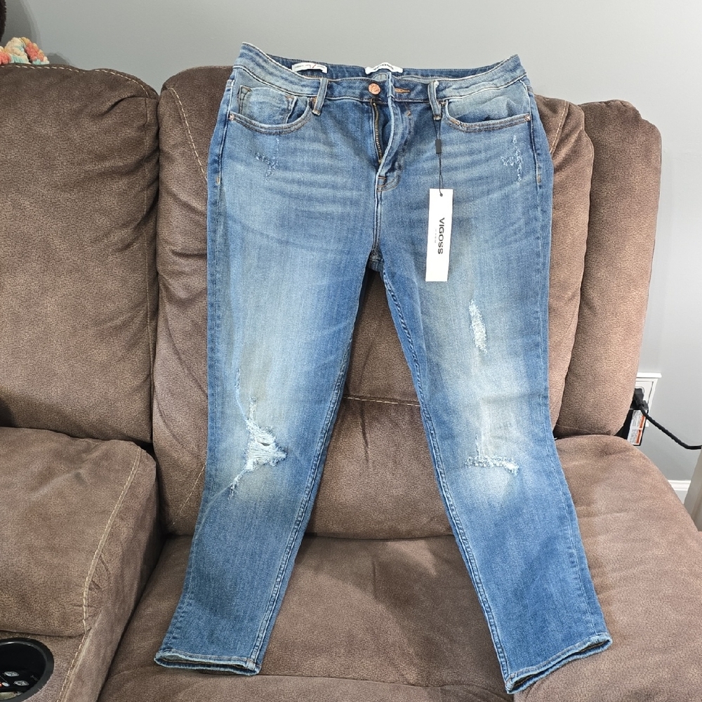 Vigoss Women's Distressed Jagger Skinny Jeans